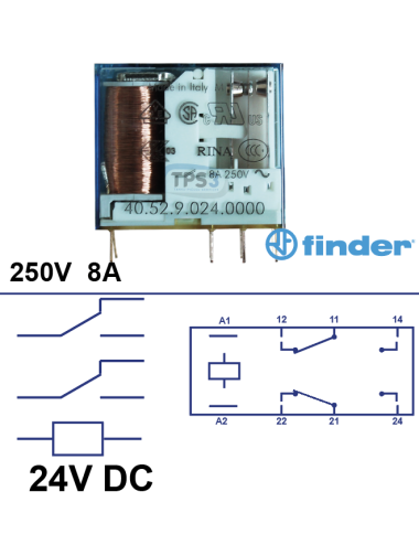 Relais 2 inverseurs 24V Dc