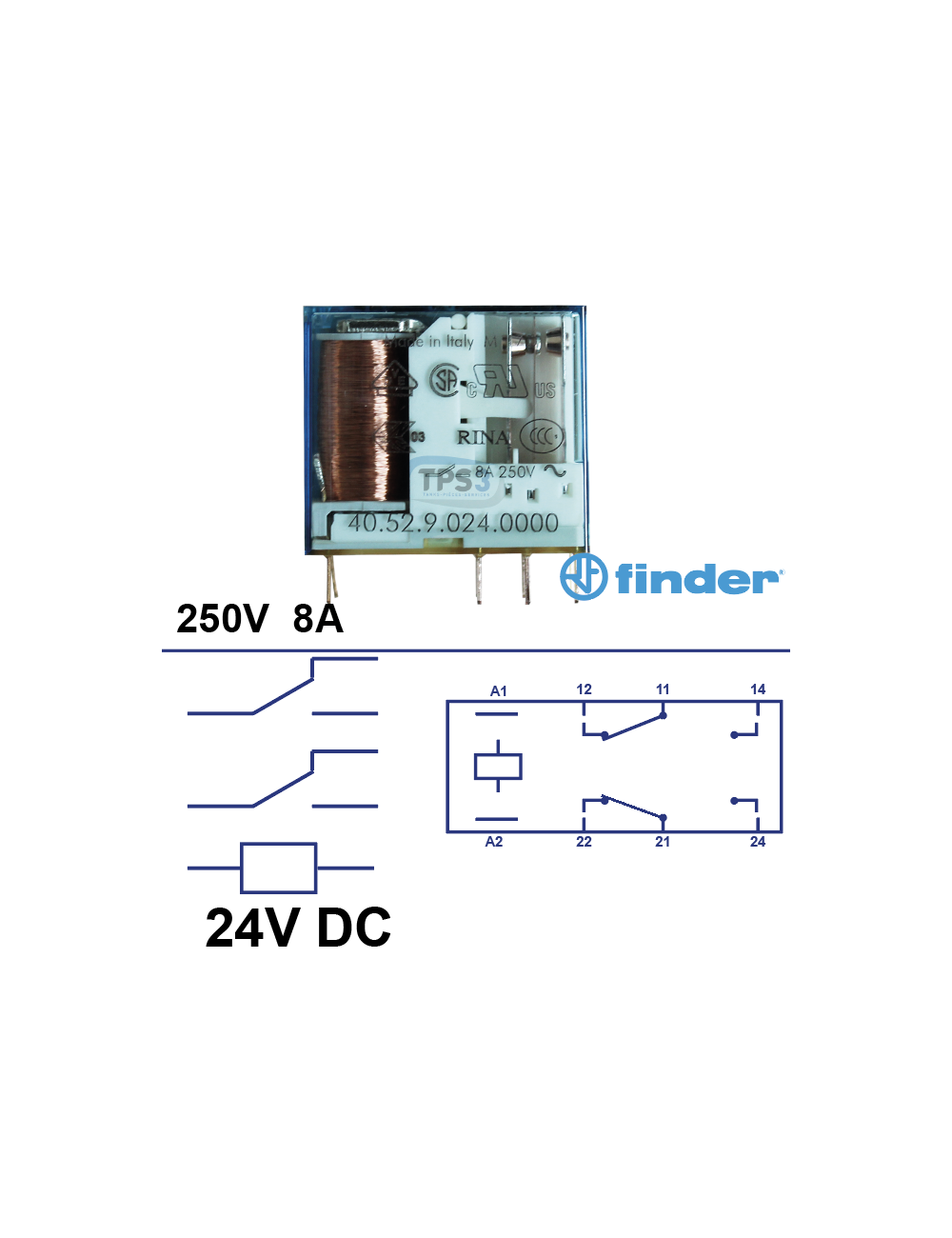 Relais 2 inverseurs 24V Dc Relais 2 inverseurs 24V Dc