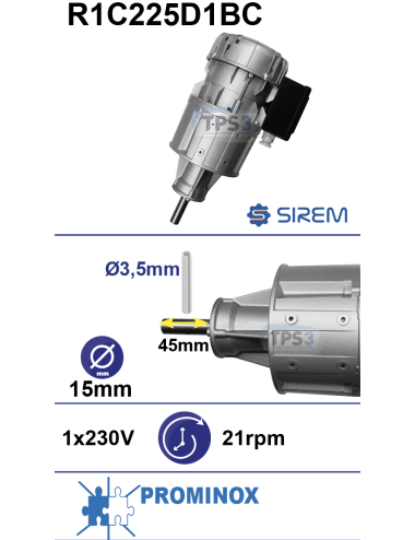 Motoréducteur R1C225D1BC 21 tr/min arbre D:15 L:45