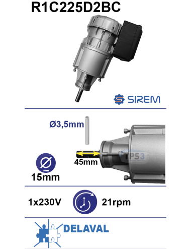 Motoréducteur R1C225D2BC 21 tr/min arbre D:15 L:45