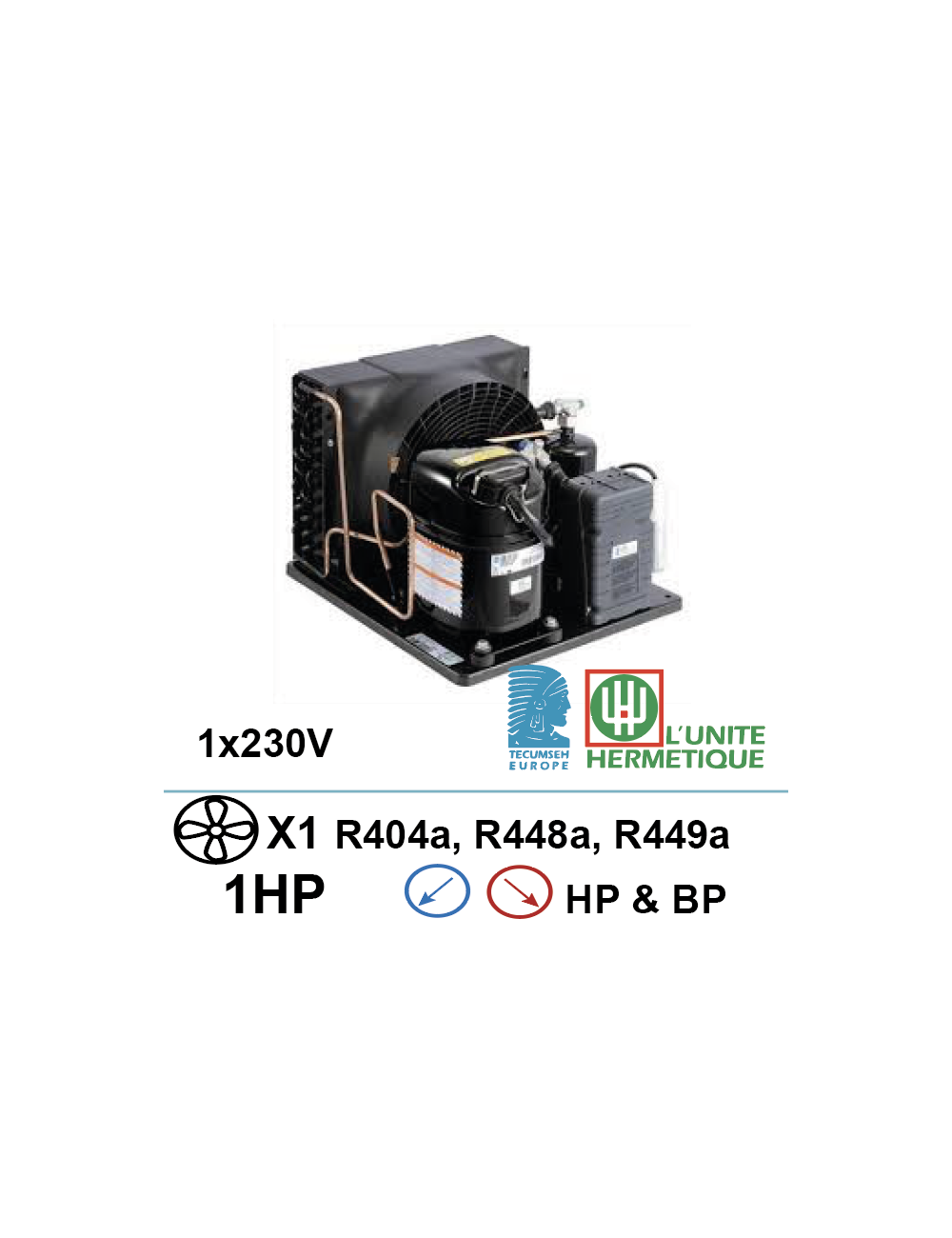 Groupe frigorifique 230V 1ch compresseur piston