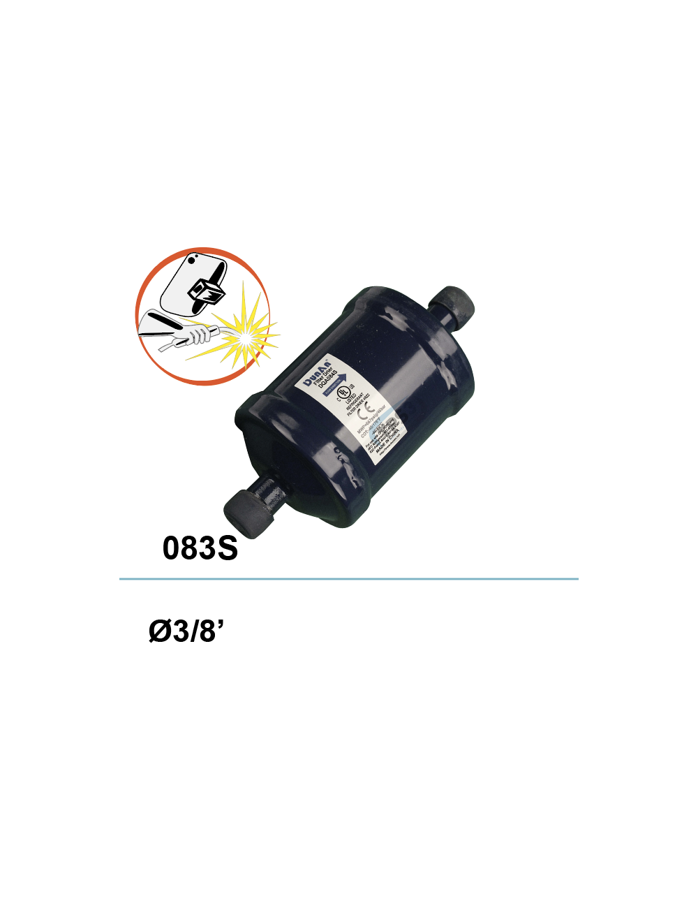 Déshydrateur 083S Ø 3/8, à braser