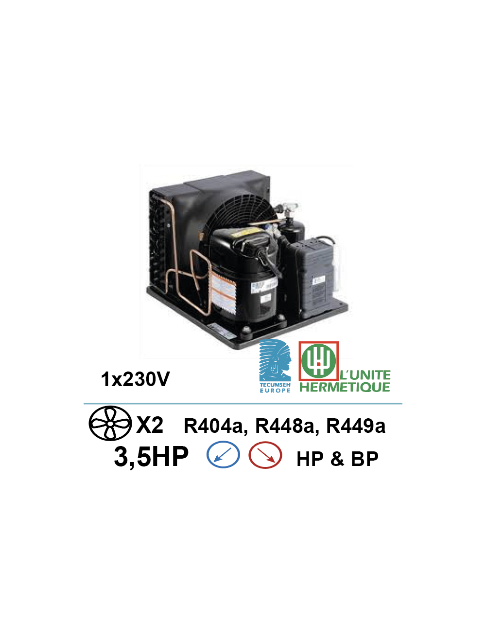 Groupe frigorifique 230V 3ch compresseur piston Groupe frigorifique 230V 3ch compresseur piston
