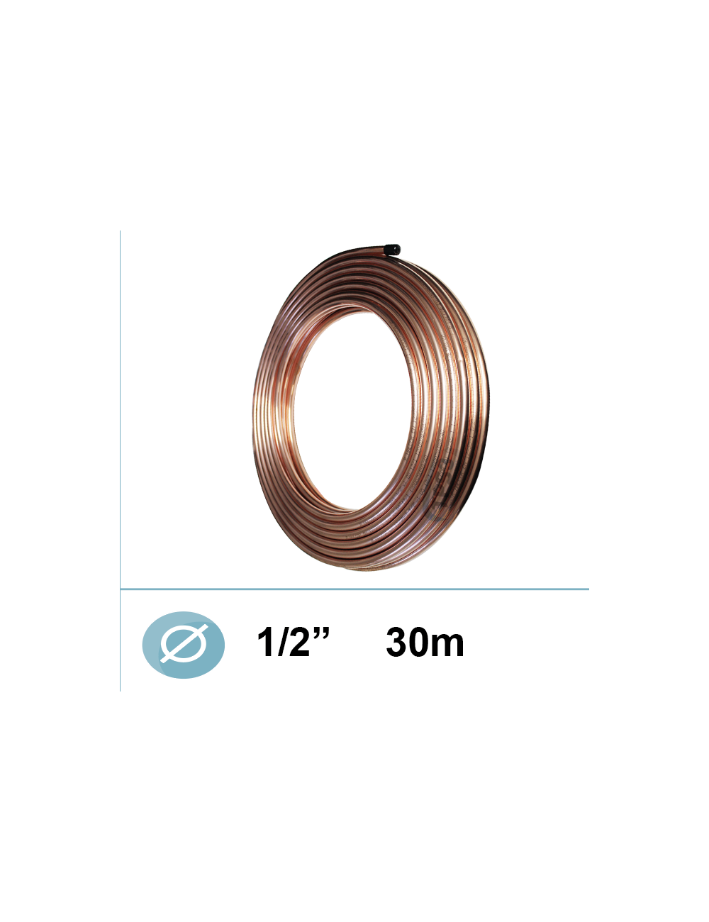 Tube cuivre frigorifique Ø1/2 recuit en couronne 30M Tube cuivre frigorifique Ø1/2 recuit en couronne 30M