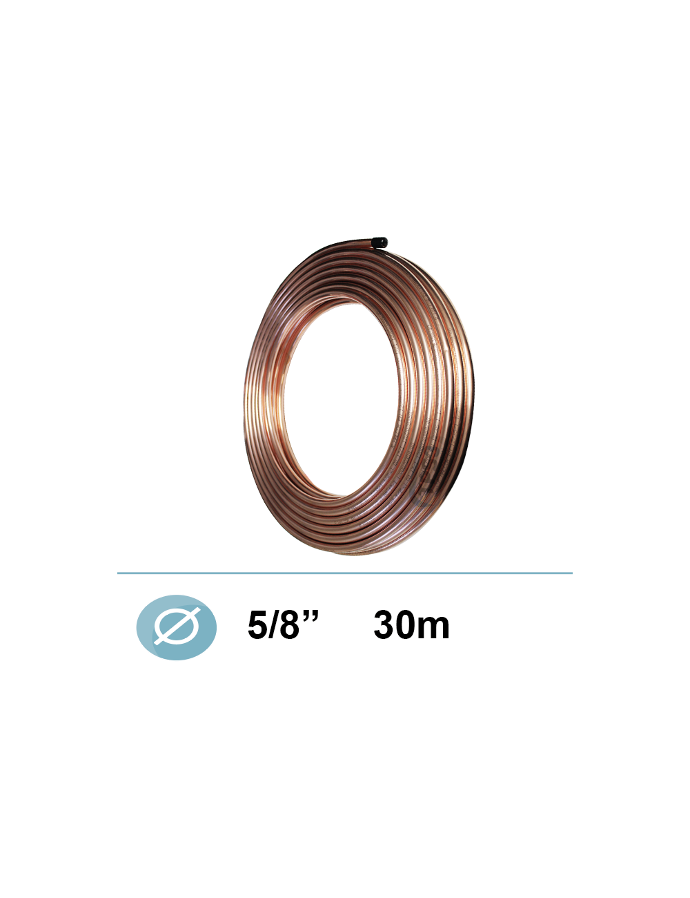 Tube cuivre frigorifique Ø 5/8 recuit en couronne 30M