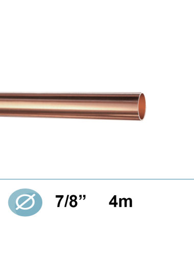 Tube cuivre frigorifique en barre Ø 7/8 (la barre de 4m)