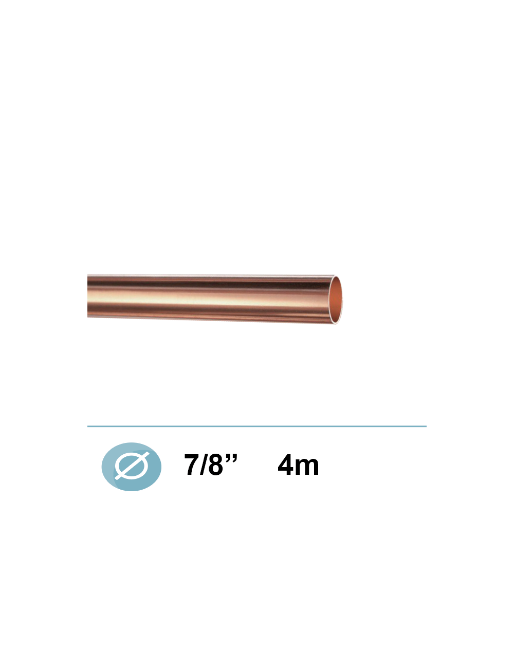 Tube cuivre frigorifique en barre Ø 7/8 (la barre de 4m)