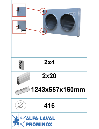 Condenseur avec traitement époxy double circuit 4 nappes 20 tubes