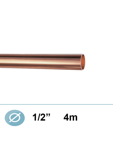 Tube cuivre frigorifique en barre Ø 1/2 (la barre de 4m)