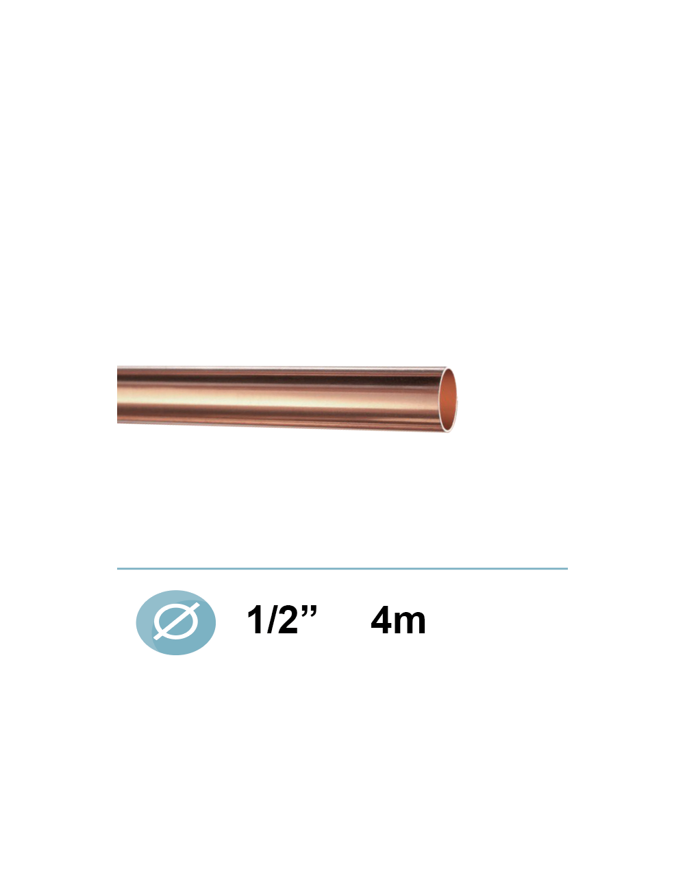 Tube cuivre frigorifique en barre Ø 1/2 (la barre de 4m)