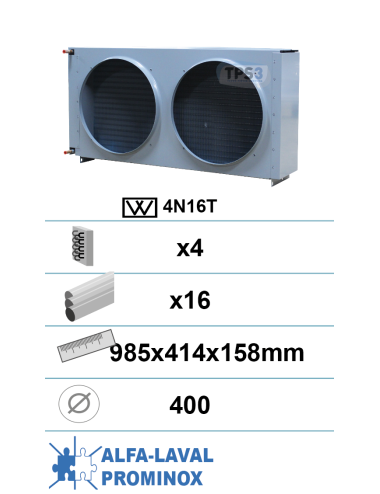 Condenseur avec traitement époxy 4 nappes 16 tubes