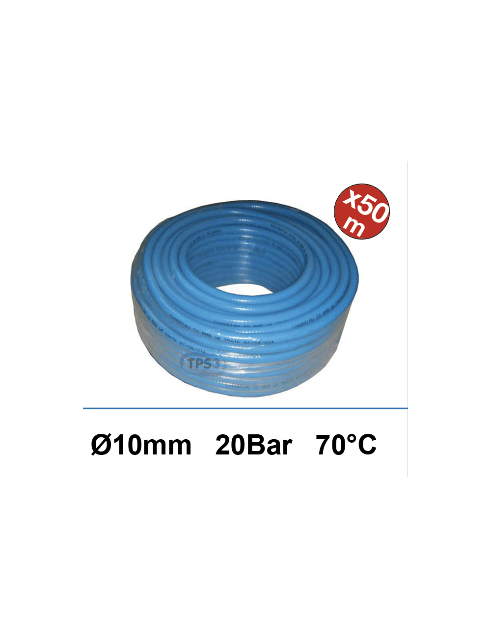 Couronne 50m tuyau d'alimentation eau bleu Ø 9 int 20B/70°C