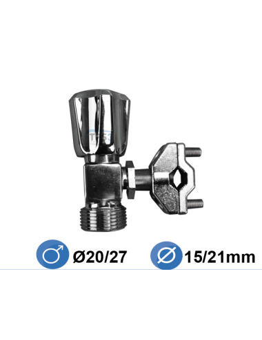 Robinet auto-perceur 20/27 multidiamètre, Ø de cuivre : 10 à 16mm