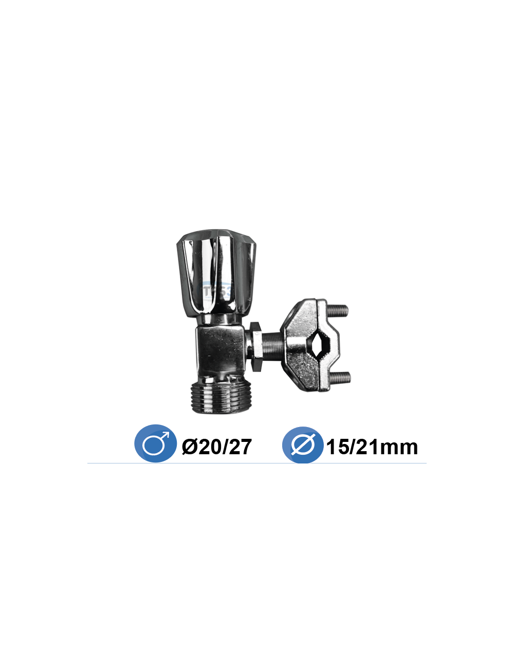 Robinet auto-perceur 20/27 multidiamètre, Ø de cuivre : 10 à 16mm Robinet auto-perceur 20/27 multidiamètre, Ø de cuivre : 10 à 16mm