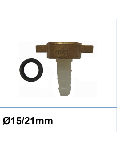 Raccord nipple plastique droit femelle15/21 avec écrou laiton
