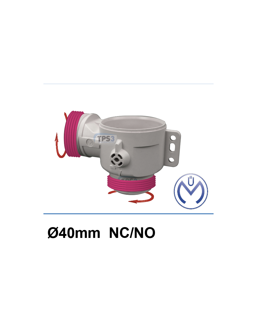 Embase pour électrovanne de vidange Müller DN40 fileté/fileté Embase pour électrovanne de vidange Müller DN40 fileté/fileté