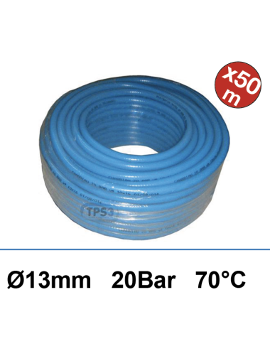 Couronne 50m tuyau d'alimentation eau bleu Ø 13 int 20B/70°C