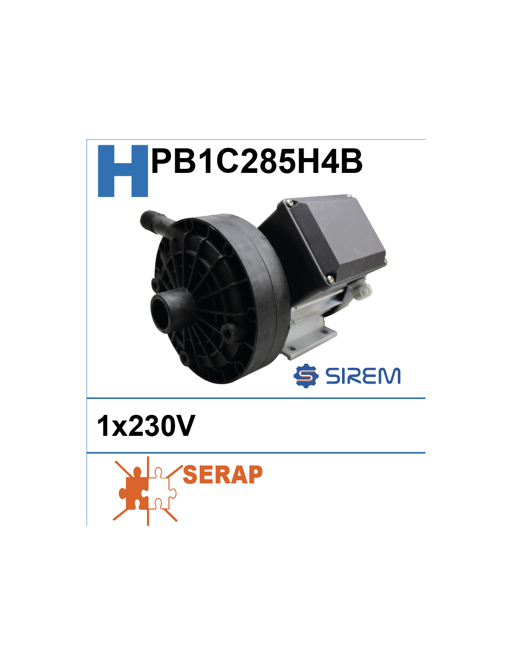 Pompe de lavage Sirem PB1C285H4B boitier déportée protection thermique externe Pompe de lavage Sirem PB1C285H4B boitier déportée protection thermique externe
