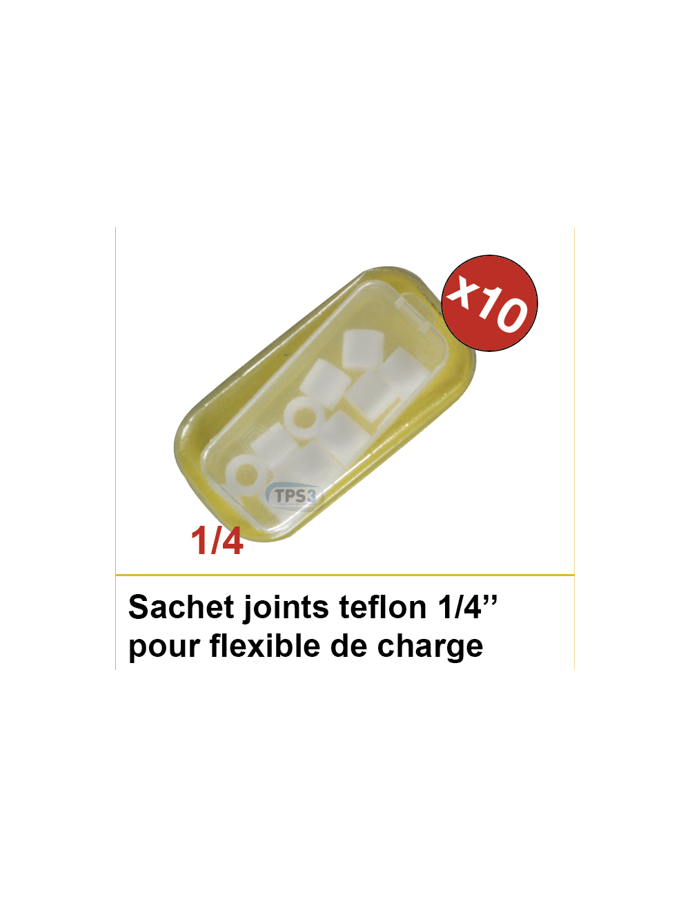 Sachet 10 joints téflon 1/4'' pour flexibles de charge Sachet 10 joints téflon 1/4'' pour flexibles de charge