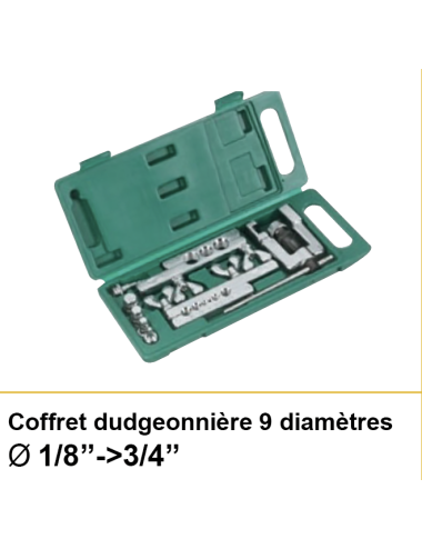 Coffret dudgeonnière 9 diamètres 1/8'' au 3/4''