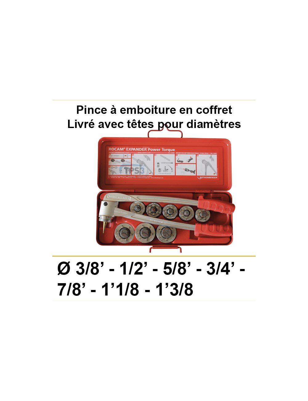 Pince à emboiture en coffret (3/8 à 11/8)