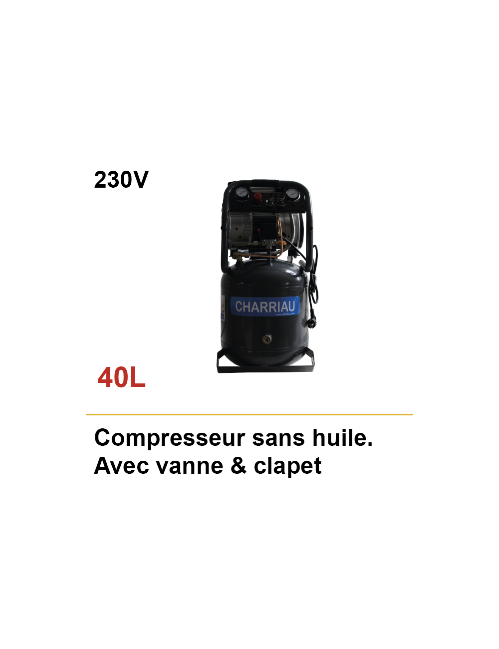 Compresseur sans huile 40L