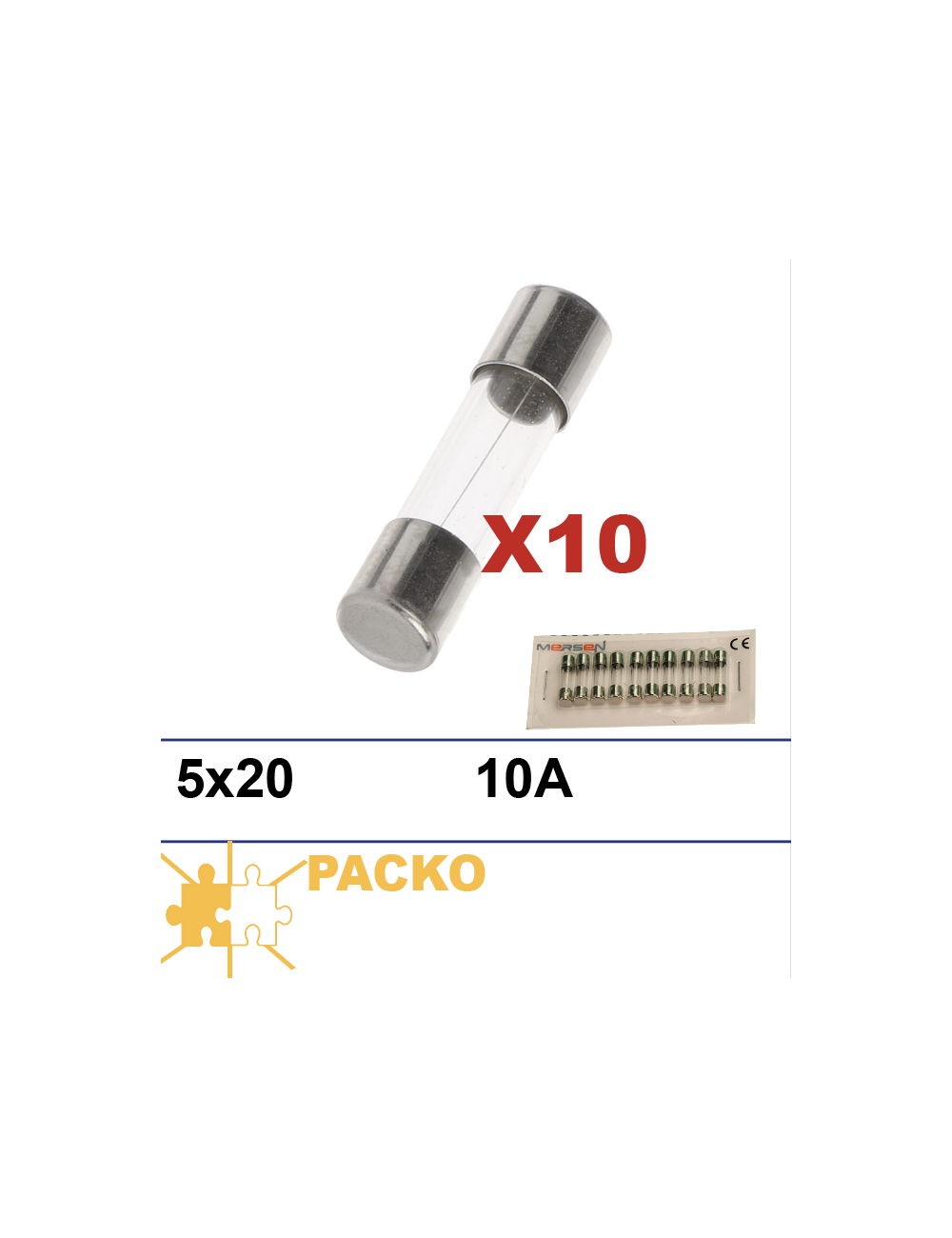 Boite 10 fusibles 5x20 10A