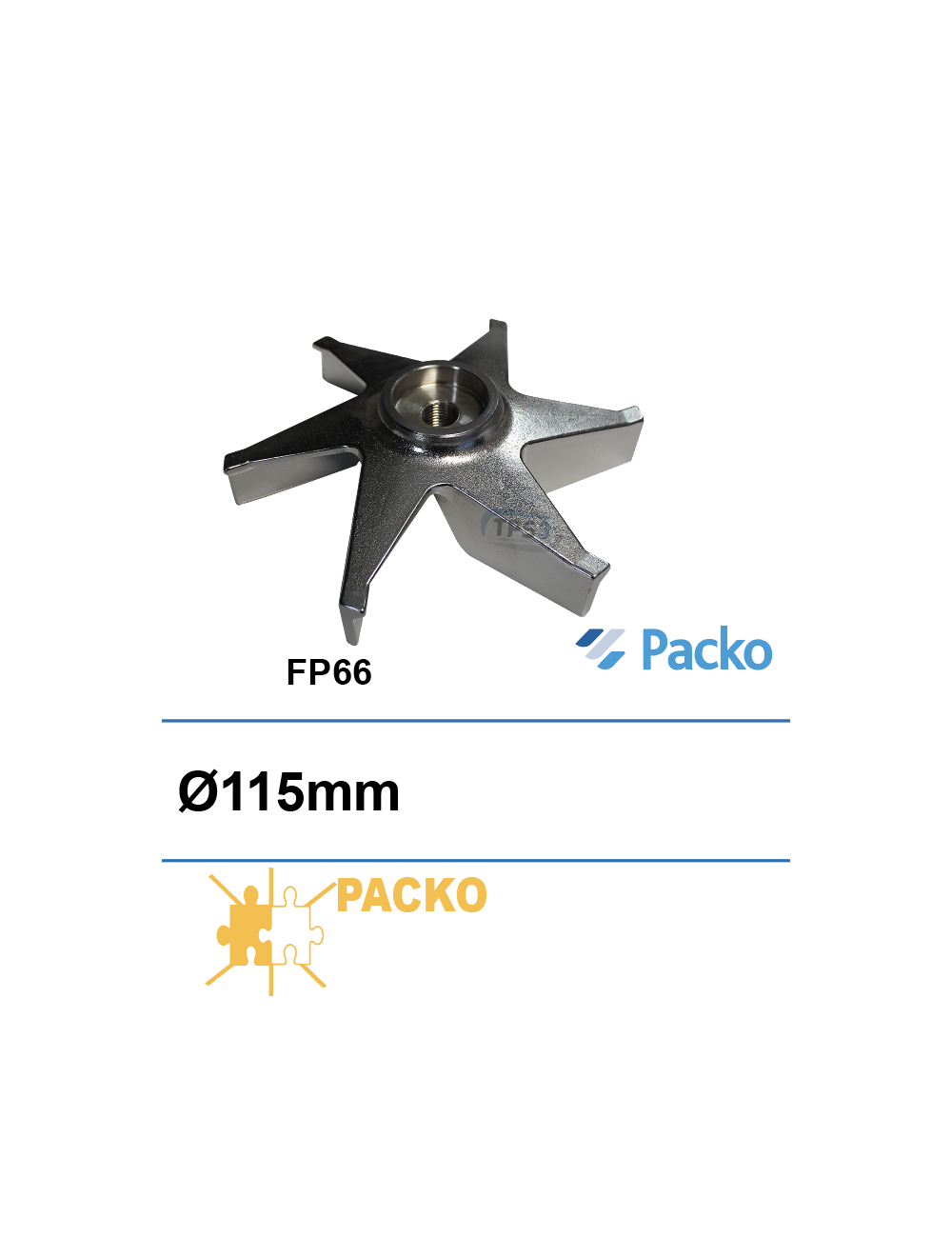 Impulseur pour pompes de lavage FP66 Ø115mm Impulseur pour pompes de lavage FP66 Ø115mm