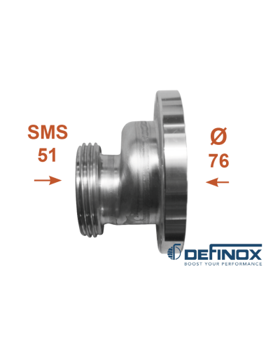 Demi corps de vanne Definox DN76 / mâle SMS 51