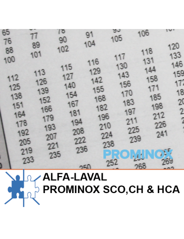 Barème de jauge Alfa-Laval/Prominox SCO-CH-HCA