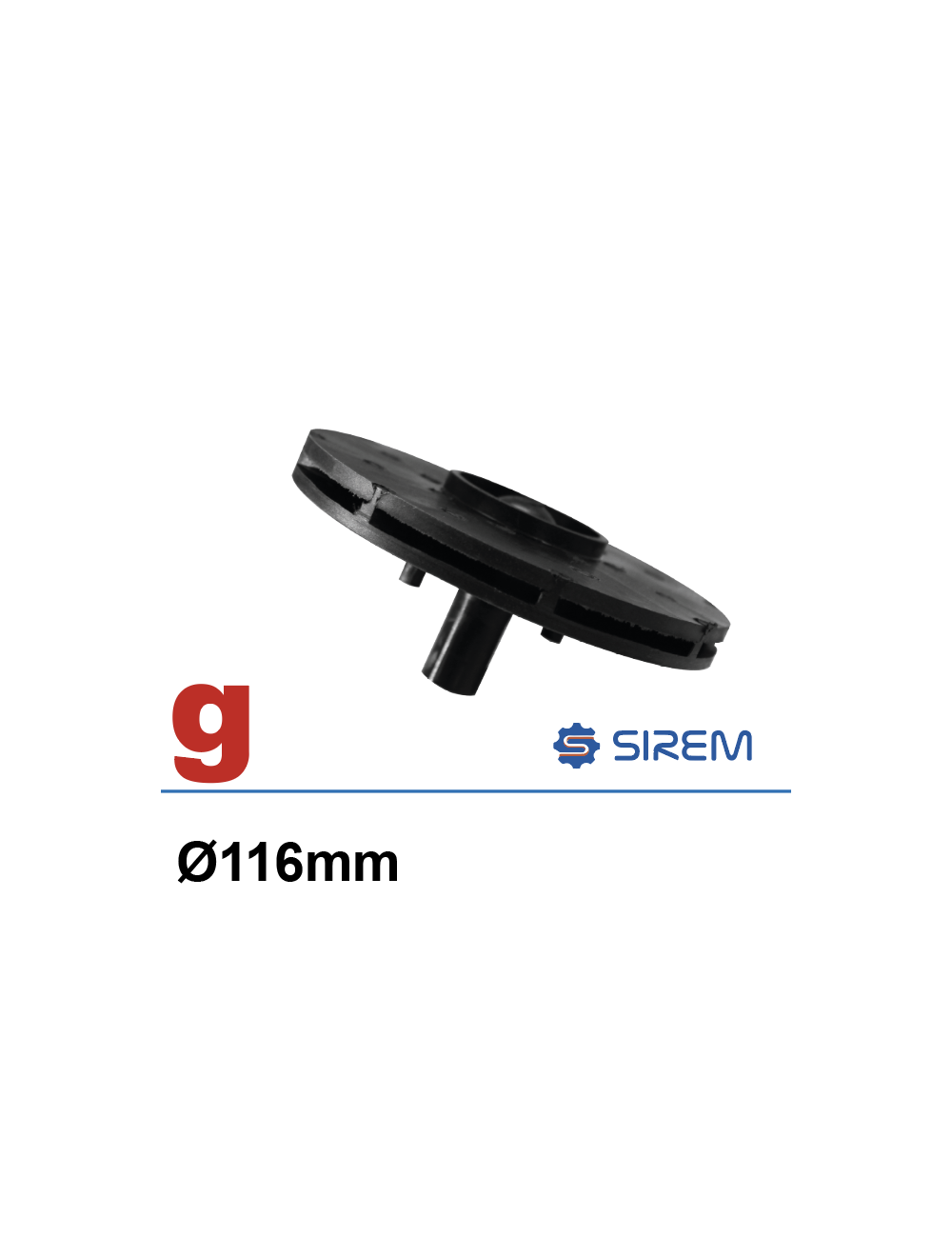 Impulseur 116mm pour pompe de lavage Serap Impulseur 116mm pour pompe de lavage Serap