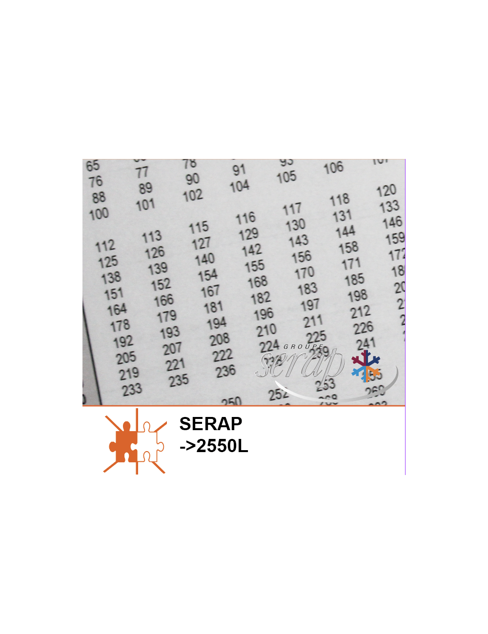 Barème de jaugeage Serap 2550L