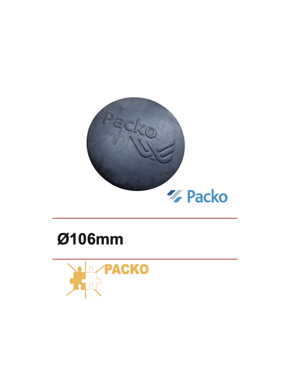 Bouchon caoutchouc d'entrée de lait packo Ø106 Bouchon caoutchouc d'entrée de lait packo Ø106