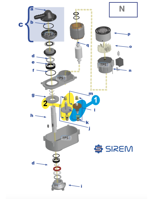 Roue de sortie pour motoréducteur Sirem type N 21-23-25 tr/min