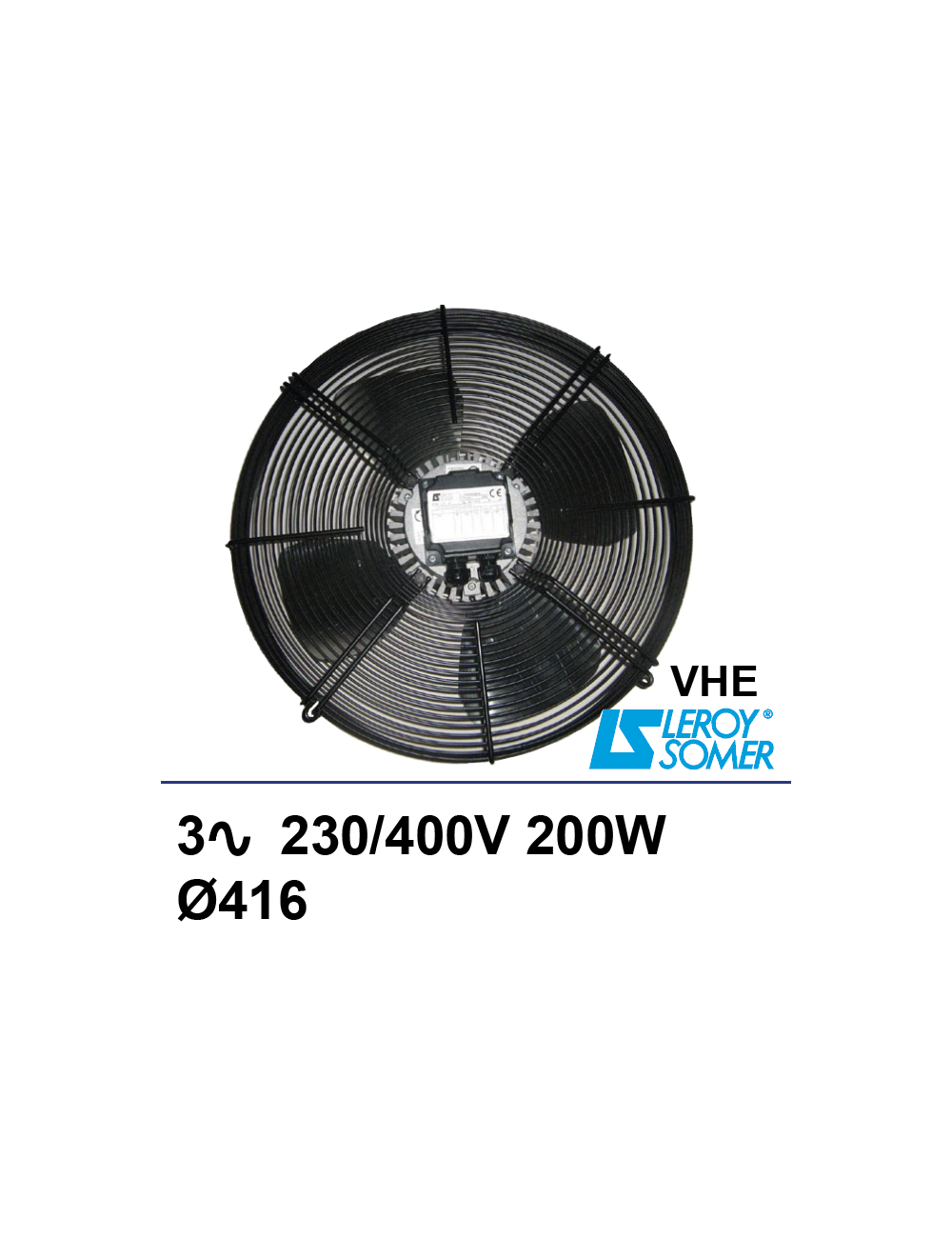 Ventilateur sur grille Leroy-Somer VHE 3x230/400V 200W Ø416mm