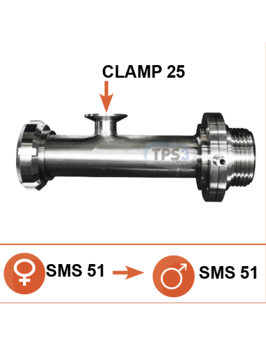 Manchette arrvée de lait male/femelle SMS51 - 1 x clamp25