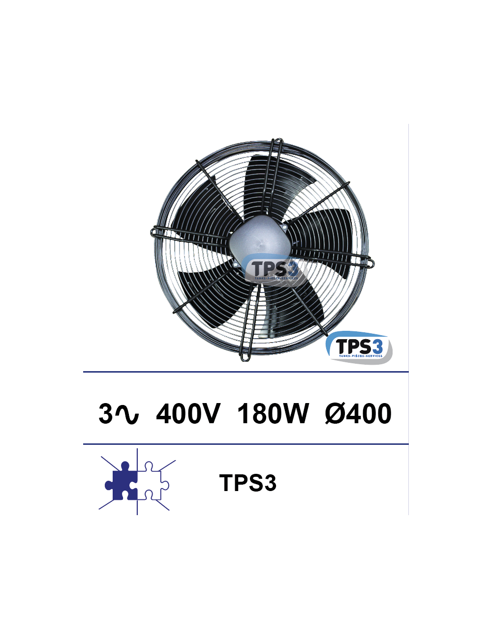Ventilateur sur grille TPS3 3x400V 180W Ø400mm Ventilateur sur grille TPS3 3x400V 180W Ø400mm