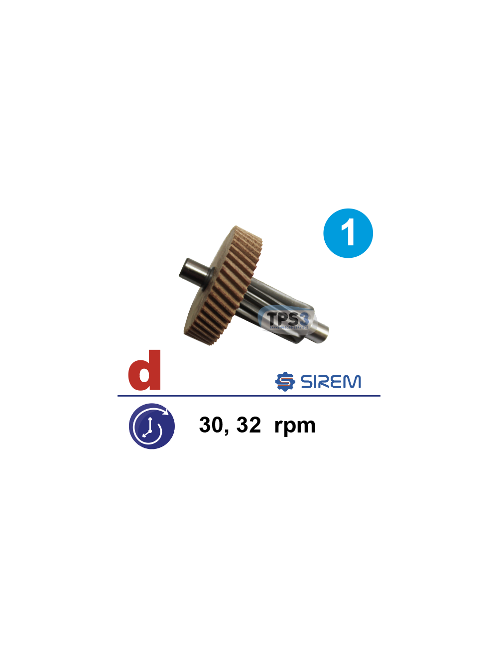 Ensemble 1er train pour motoréducteur Sirem type L&M 30&32tr/min