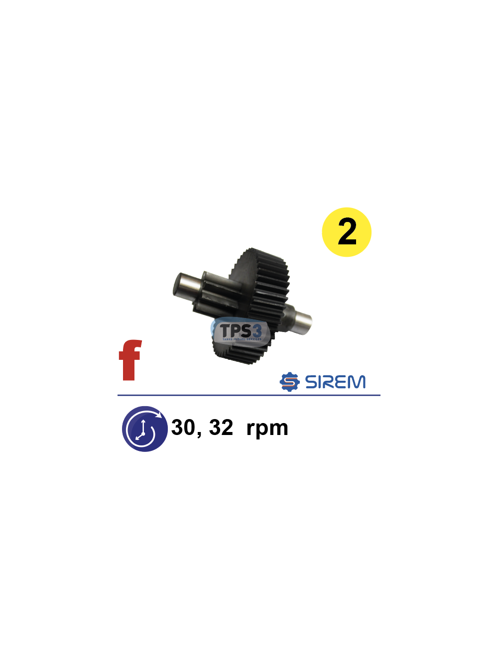 Ensemble 2nd train pour motoréducteur Sirem type L&M 30&32tr/min Ensemble 2nd train pour motoréducteur Sirem type L&M 30&32tr/min