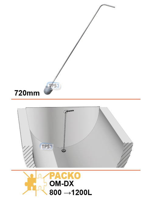 Tige de clapet OM-DX 800L à 1200L (720mm)