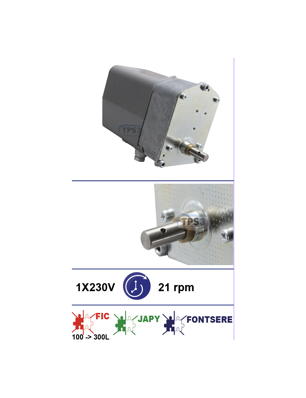 Motoréducteur Crouzet 1x230V 40 tr/min pour tanks FIC G1 100-300L