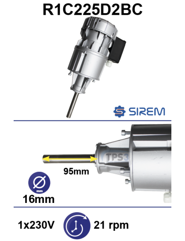 Motoréducteur R1C225D2BC 21tr/min arbre D:16 L:92