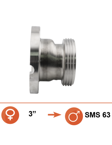 Demi corps de vanne Definox 3’’ SMS Ø63