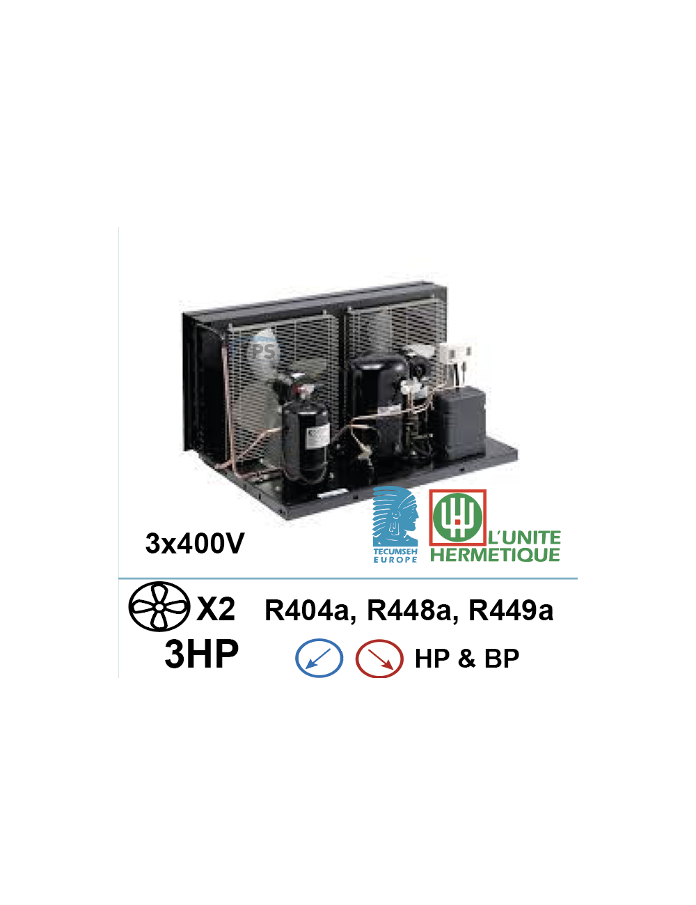 Groupe frigorifique 3x400V 3ch compresseur piston Groupe frigorifique 3x400V 3ch compresseur piston