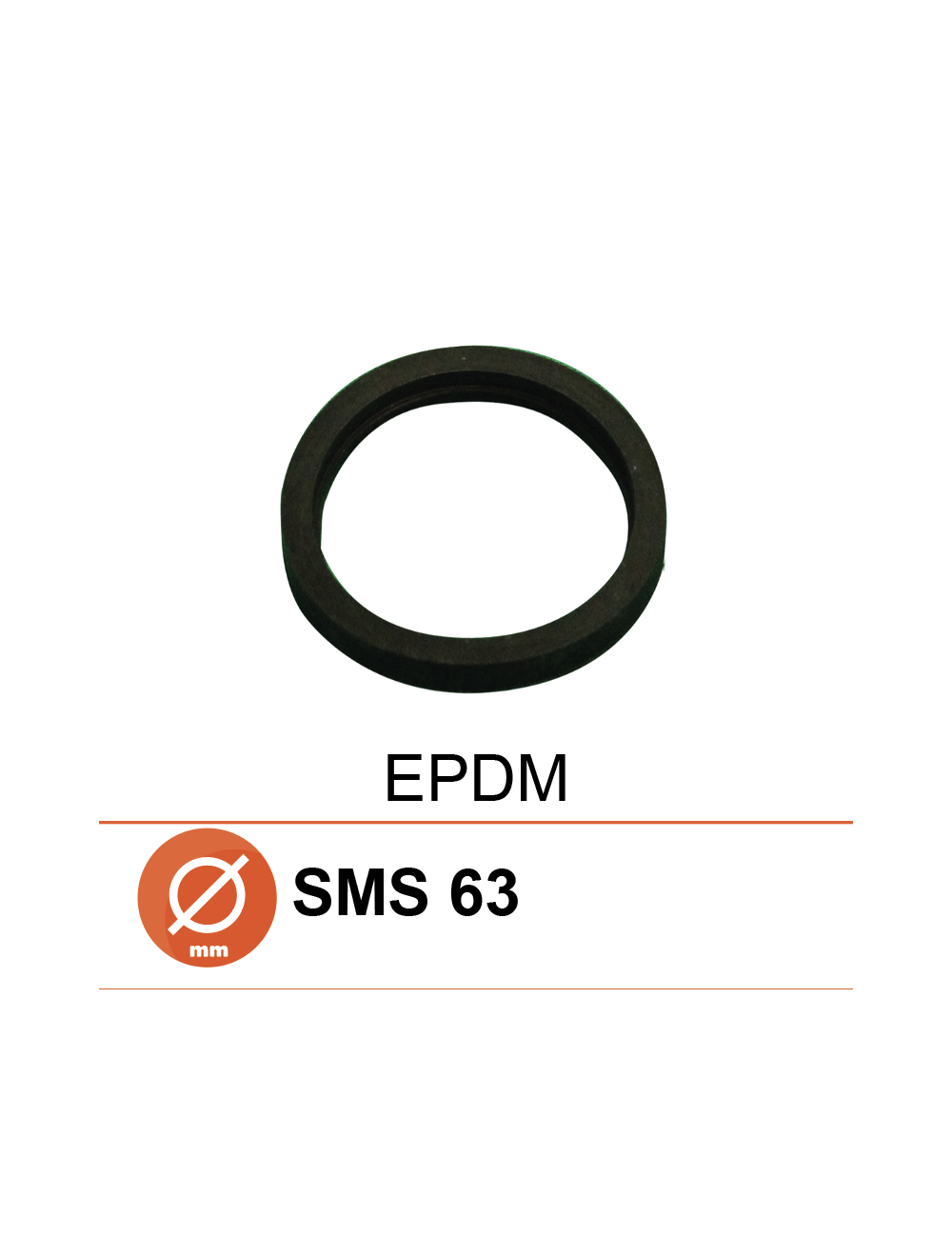 Joint de nez fileté Ø63 SMS EPDM épaulé Joint de nez fileté Ø63 SMS EPDM épaulé