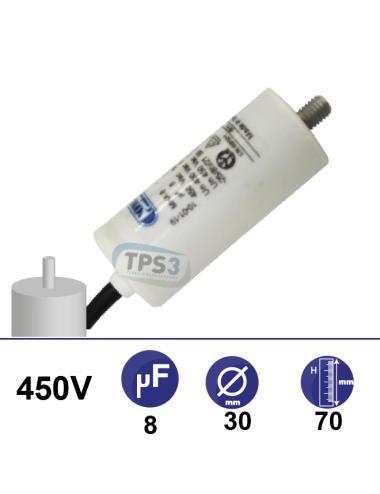 Condensateur 8µF 450V avec vis