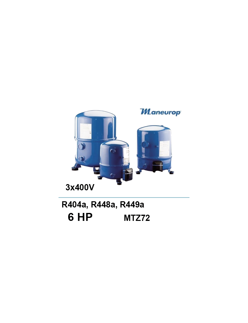 Compresseur Maneurop MTZ72 R404a 6ch