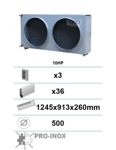 Condenseur avec traitement epoxy 3 nappes 36 tubes 10Ch