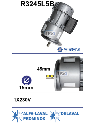 Motoréducteur R3245L5B arbre D:15 L:45