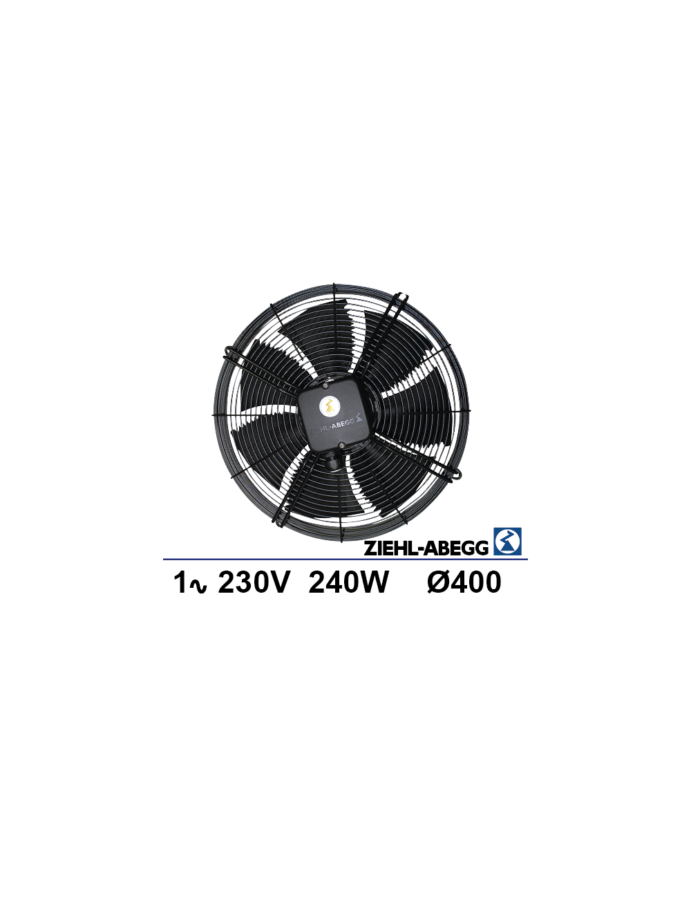 Ventilateur sur grille Ziehl-abegg 1x230V 240W Ø400mm Ventilateur sur grille Ziehl-abegg 1x230V 240W Ø400mm